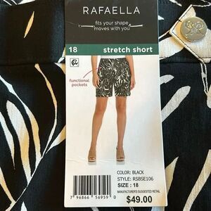 NEW Rafaella Black And White Stretch Shorts